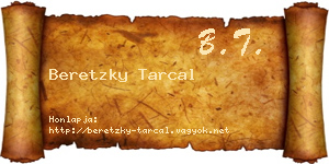 Beretzky Tarcal névjegykártya